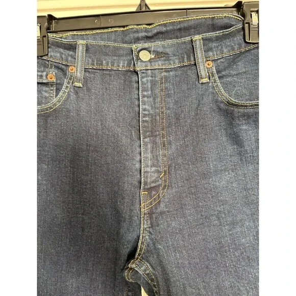 Men's Levi's 514 Straight Fit Stretch Jeans 38X30 Dark Wash Levi Strauss - Picture 2 of 7